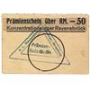 Image 1 : RAVENSBRCK CONCENTRATION CAMP 50PF COUPON/NOTE