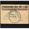 Image 2 : RAVENSBRCK CONCENTRATION CAMP 50PF COUPON/NOTE