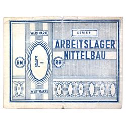 MITTELBAU DORA NORDHAUSEN CONCENTRATION CAMP 5RM NOTE