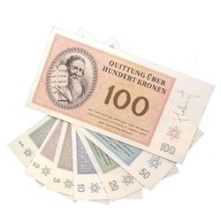 THERESIENSTADT GHETTO CONCENTRATION CAMP SIGNED NOTES
