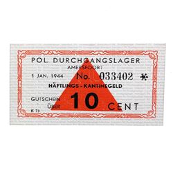 AMERSFOORT NETHERLANDS CONCENTRATION CAMP 10C NOTE