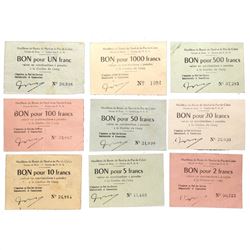 BRUAY FRANCE PRISONER OF WAR CAMP COUPONS/NOTES