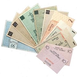 LITZMANNSTADT LODZ JEWISH GHETTO 1940 50pf-50M NOTES