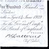 Image 5 : GREAT BRITAIN 1929 100 BANK OF ENGLAND WHITE NOTE