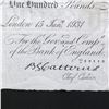 Image 7 : GREAT BRITAIN 1931 100 BANK OF ENGLAND WHITE NOTE