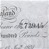 Image 6 : GREAT BRITAIN 1931 100 BANK OF ENGLAND WHITE NOTE
