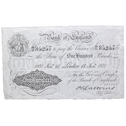 GREAT BRITAIN 1931 100 BANK OF ENGLAND WHITE NOTE