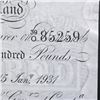 Image 6 : GREAT BRITAIN 1931 100 BANK OF ENGLAND WHITE NOTE