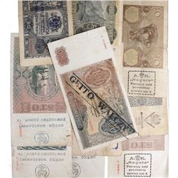 WARSAW GHETTO POLAND 1944 HOME ARMY OVERPRINTED NOTES