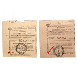 HUNGARY WORLD WAR II JEWISH POSTAL RECEIPTS