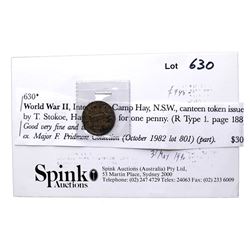 HAY AUSTRALIA c.1900 ARMY CAMP CANTEEN TOKEN