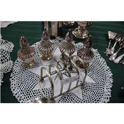 Silverplate Salt & Peppers & Toast Holder