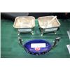 Image 1 : 3 Silverplate Condiment Dishes - 1 is Murano (Italy)