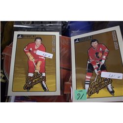 2 Golden Original Ted Lindsay & Stan Mikita Hockey Cards