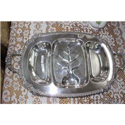 3 Compartment Serving Tray for Meat & Vegetables