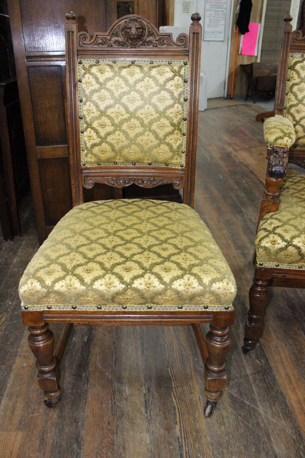 Dining Room Chairs 6 Side Chairs & 1 Arm Chair (Fabric Seats & Backs