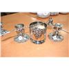 Image 1 : Silverplate Grape Pattern Candle Holders; 1 Bottle Wine Holder w/Stopper; Mr. No Drip Spout & Candle