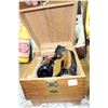 Image 1 : Shoe Shine Wooden Box & Contents