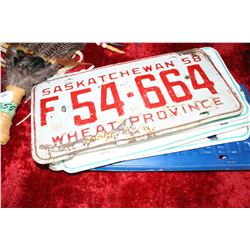 7 License Plates (Saskatchewan & Alberta)