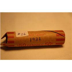 Cdn. Small Pennies (50) Roll - 1932