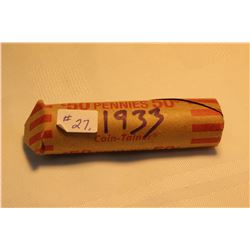 Cdn. Small Pennies (5) Roll - 1933