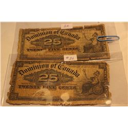 1900 Shinplasters (2) (Boville, Courtney signatures) Well Worn