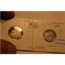 Silver 5 Cents (2) 1888