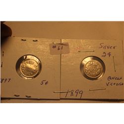 Silver 5 Cents (2) 1897; 1899