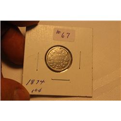 Silver 10 Cents - 1874H