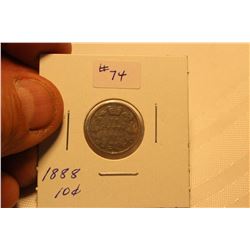 Silver 10 Cents 1888