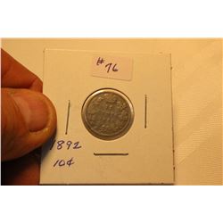 Silver 10 Cents 1892