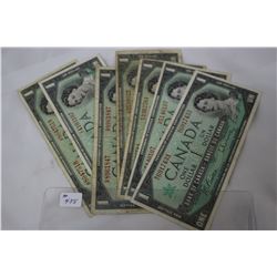 Cdn. Dollar Bills (7) 1967 - Confederation Regular Issue