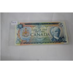 Cdn. Five Dollar Bill - 1972 - Replacement