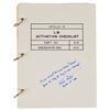 Image 1 : Dave Scott's Apollo 15 Lunar Surface-Flown LM Activation Checklist