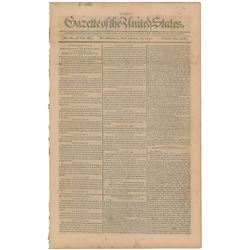 Gazette of the United States 1791 Newspaper
