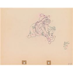 Mickey Mouse and Peg Leg Pete production drawing from Two-Gun Mickey