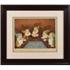 Image 1 : Doc, Happy, Bashful, Sneezy, and Sleepy production cel from Snow White and the Seven Dwarfs
