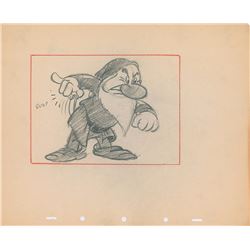 Grumpy production storyboard drawing from Snow White and the Seven Dwarfs