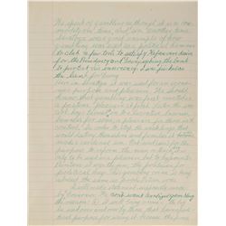 Meyer Lansky Handwritten Diary Entry on Gambling