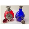 Image 1 : Two Gorgeous Silvered Pinch Decanter Bottles
