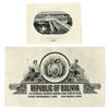 Image 1 : Republic of Bolivia & Banco Mercantil, ca. 1906-1928, Pair of Proofs