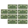 Image 1 : Bank of Canada, 1937, $1 Sequential Group of 10 notes, all Uncirculated.