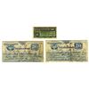 Image 1 : Banco Nacional & Republica de Colombia Correos Nacionales, 1885-1895, Trio of Issued Notes