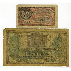 Banco de Barranquilla, 1900 Issue Banknote Pair