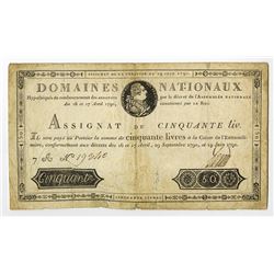 Assignat, Domaines Nationaux, 1791 "First" Issue.