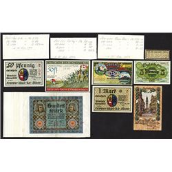 Reichsbanknote and Notgeld group.