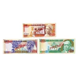 Banco Nacional da Guine-Bissau, 1990-1995, Trio of Specimens