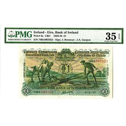Currency Commission, Bank of Ireland, 1937 Issued Banknote.