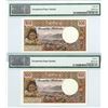 Image 2 : Institut D'Emission D'Outre-Mer, ND (1975) Sequential Banknote Pair.