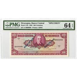Banco Central de Nicaragua, 1962, Specimen Banknote.